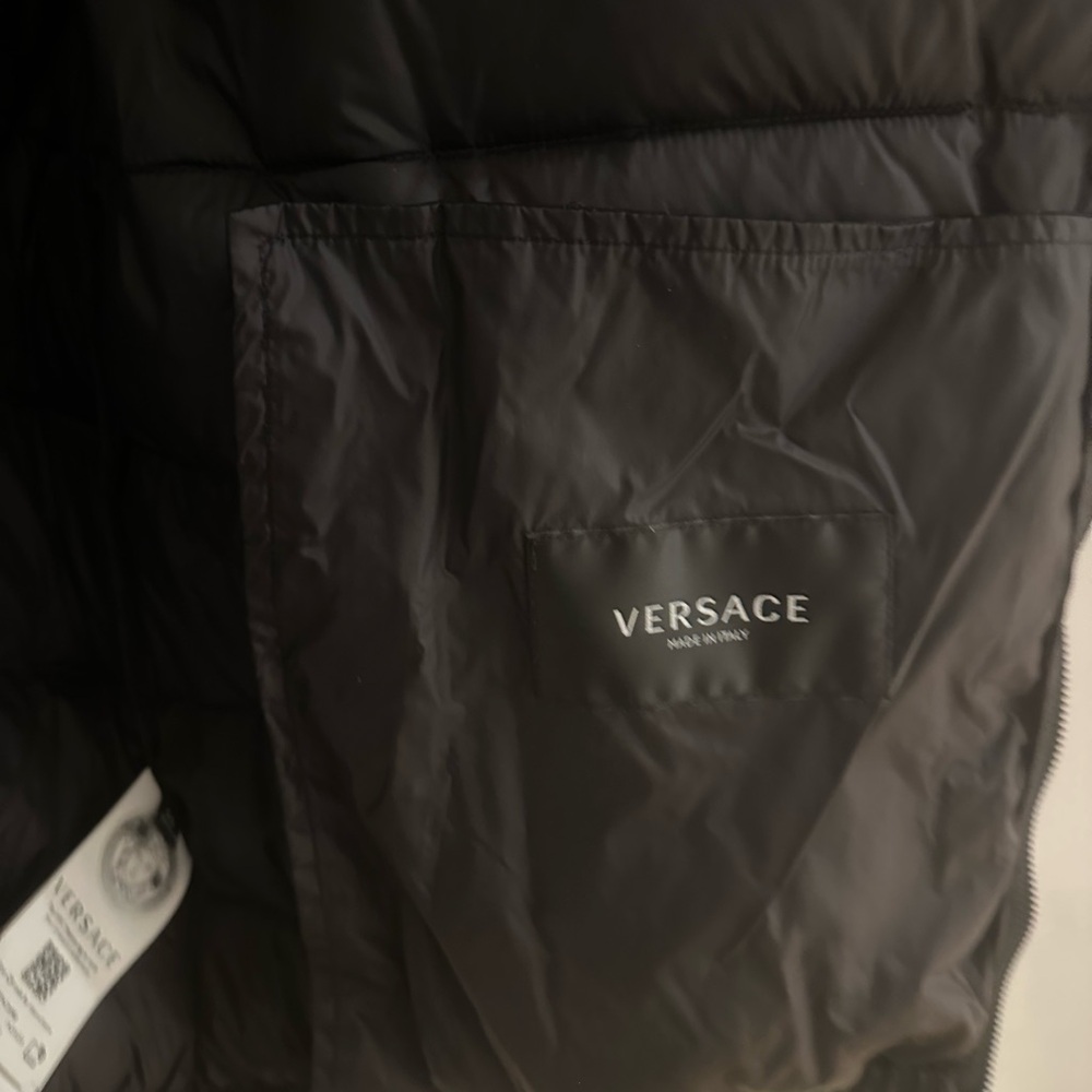 Versace Black Down Greca Puffer Jacket - image 4